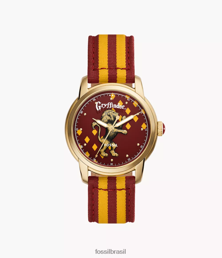 Fossil acessório mulheres Harry Potter, edição limitada, relógio de nylon da Grifinória com três ponteiros vermelho amarelo 66RZLJ176
