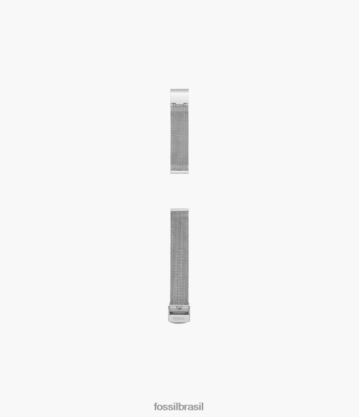 Fossil acessório mulheres Pulseira de malha de aço inoxidável de 16 mm prata 66RZLJ135