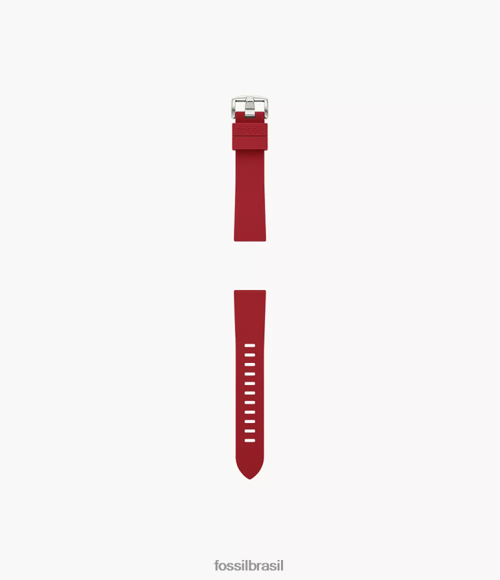Fossil acessório mulheres Pulseira de silicone de 20 mm vermelho 66RZLJ156
