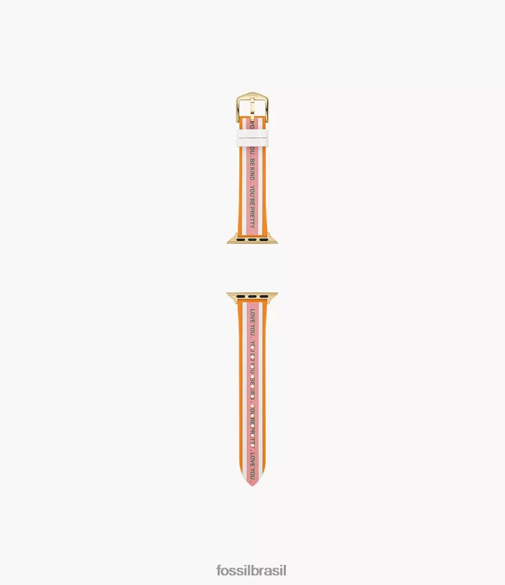 Fossil acessório mulheres Pulseira de silicone de 38mm/40mm/41mm para apple watch laranja 66RZLJ267