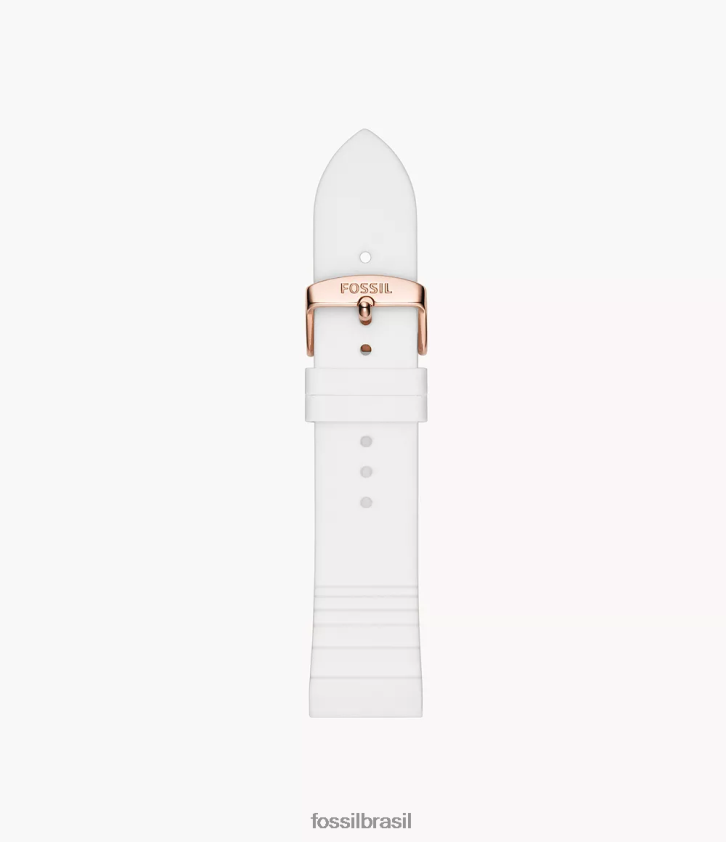 Fossil acessório mulheres pulseira de relógio de silicone de 22 mm branco 66RZLJ166