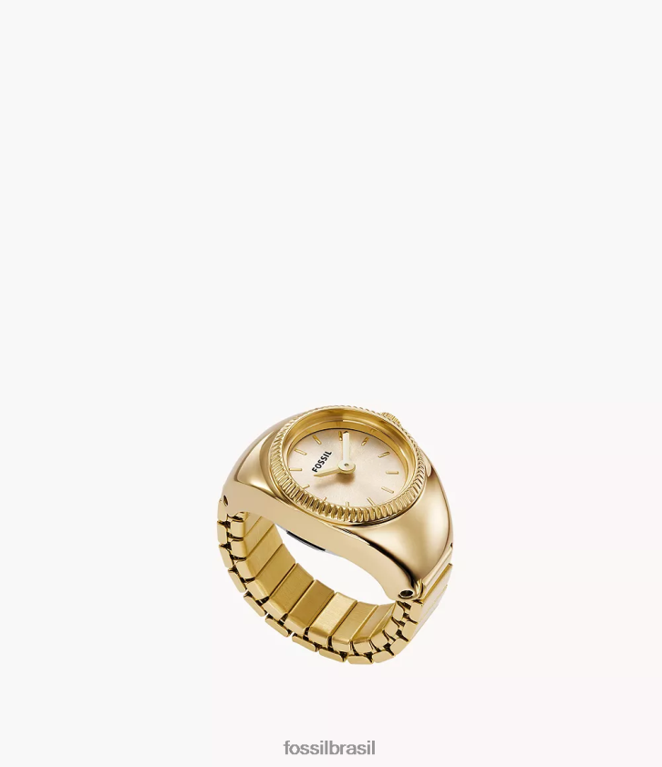 Fossil assistir mulheres anel de relógio de duas mãos em aço inoxidável tom de ouro 66RZLJ22