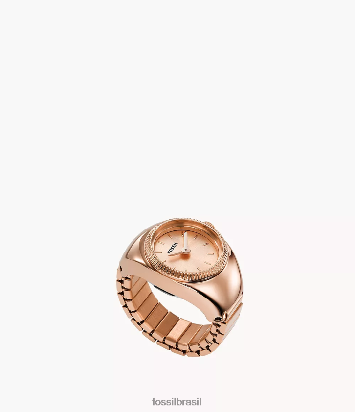 Fossil assistir mulheres anel de relógio de duas mãos em aço inoxidável tom de ouro rosa 66RZLJ23