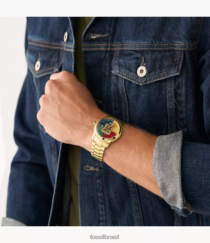 Fossil assistir mulheres edição limitada relógio harry potter automático em aço inoxidável tom de ouro 66RZLJ177