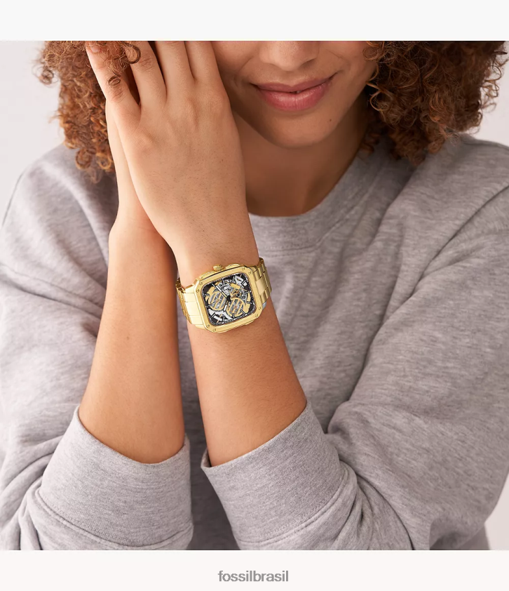 Fossil assistir mulheres edição limitada relógio star wars c-3po automático em aço inoxidável tom de ouro 66RZLJ39