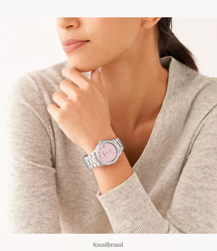 Fossil assistir mulheres relógio automático de aço inoxidável legado tom prata 66RZLJ70
