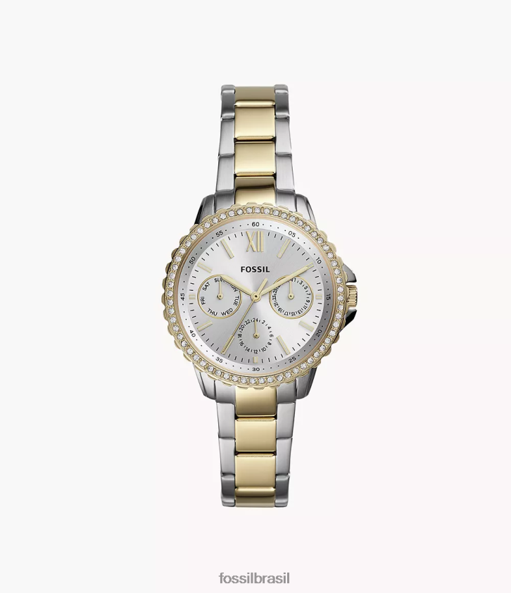 Fossil assistir mulheres relógio multifuncional izzy em aço inoxidável dois tons 66RZLJ44
