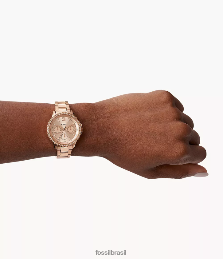 Fossil assistir mulheres relógio multifuncional izzy em aço inoxidável tom de ouro rosa 66RZLJ116