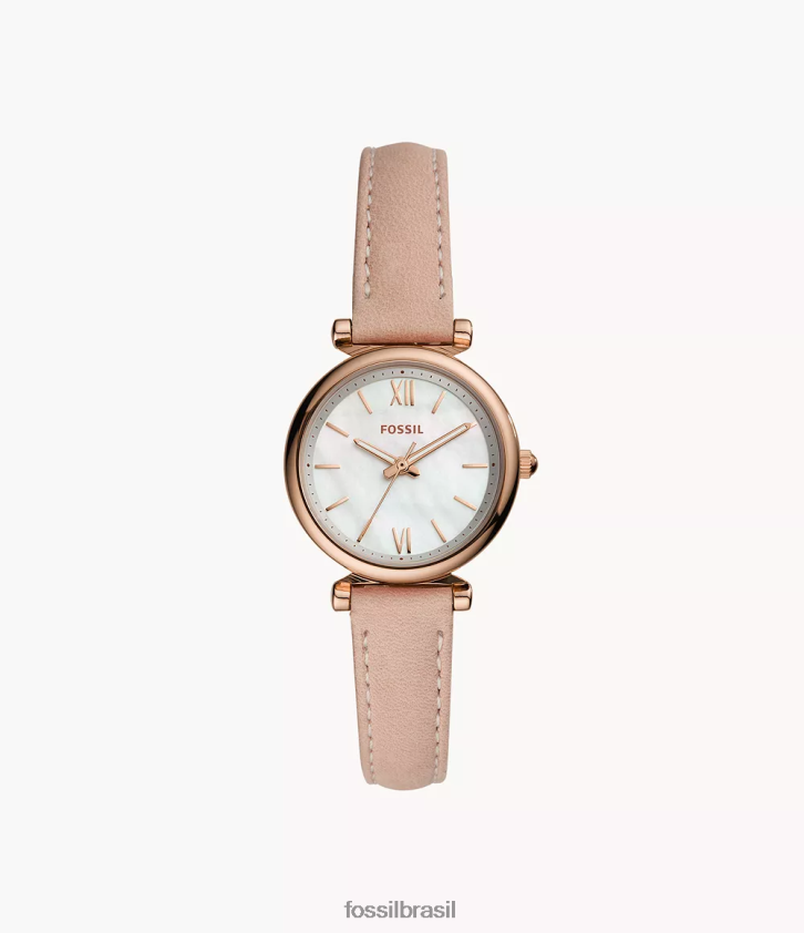 Fossil assistir mulheres carlie mini relógio de couro de três ponteiros corar 66RZLJ95