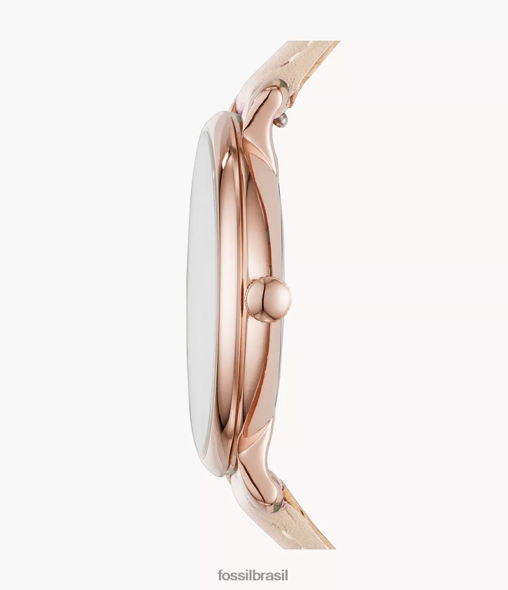 Fossil assistir mulheres jaqueline relógio de couro com data de três ponteiros corar 66RZLJ96