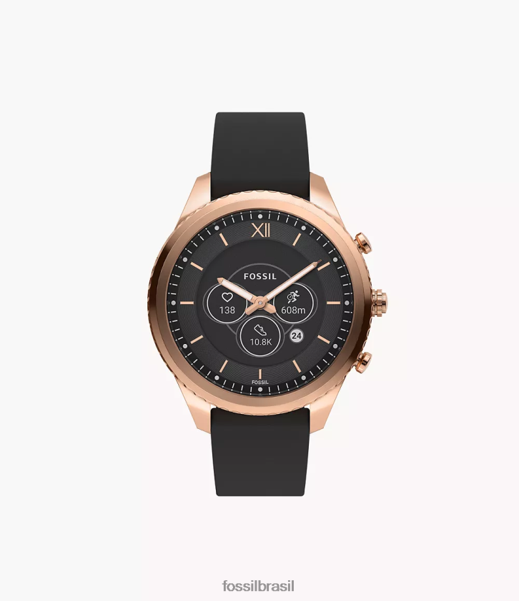 Fossil assistir mulheres couro smartwatch híbrido stella gen 6 preto 66RZLJ18