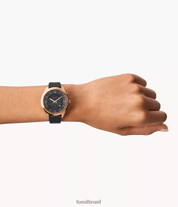 Fossil assistir mulheres couro smartwatch híbrido stella gen 6 preto 66RZLJ18