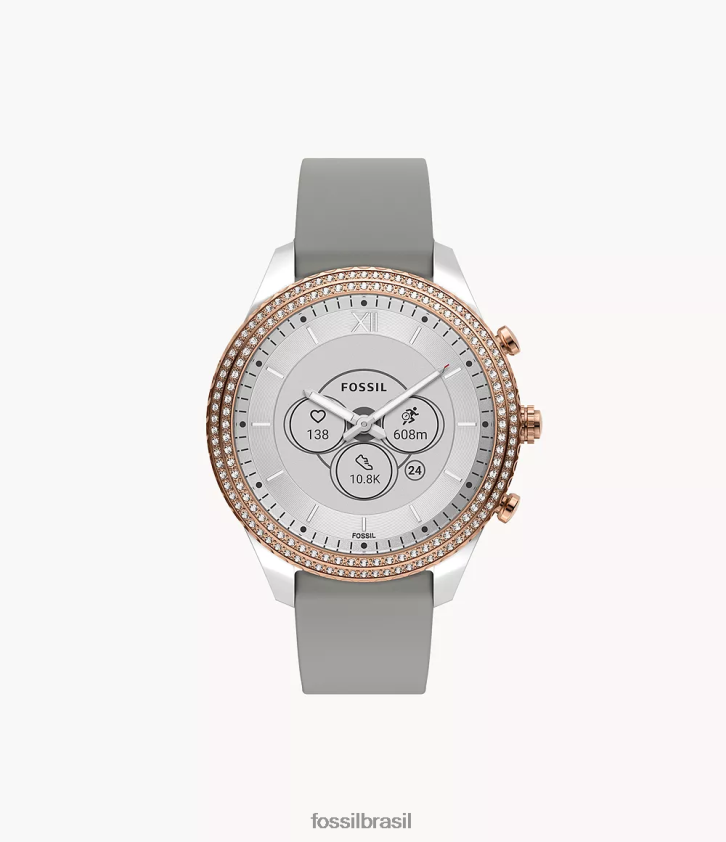 Fossil assistir mulheres stella gen 6 híbrido smartwatch silicone cinza 66RZLJ256