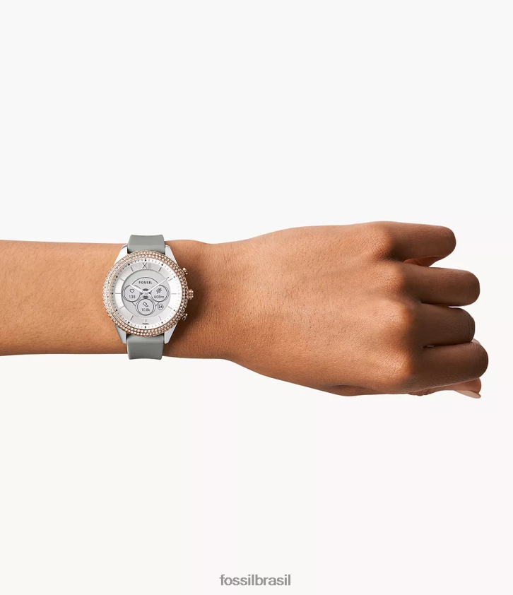 Fossil assistir mulheres stella gen 6 híbrido smartwatch silicone cinza 66RZLJ256